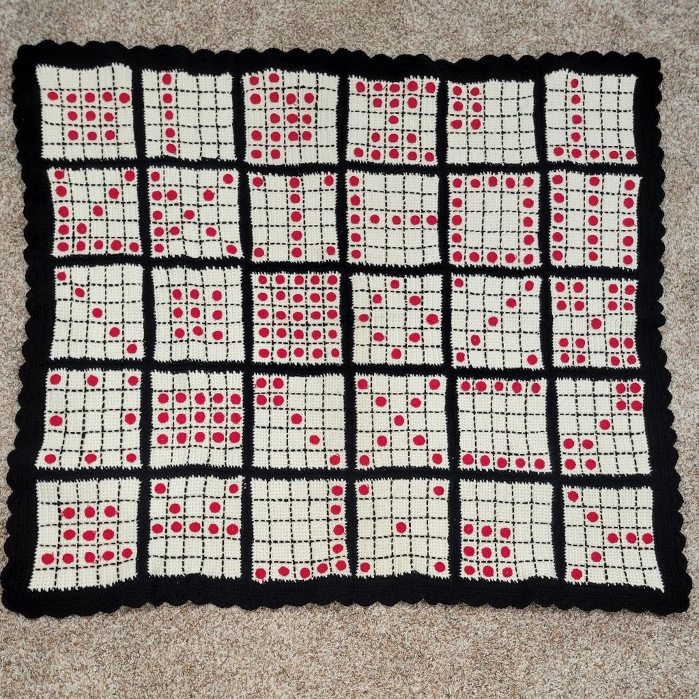 One-of-a-Kind Handmade Bingo Afghan